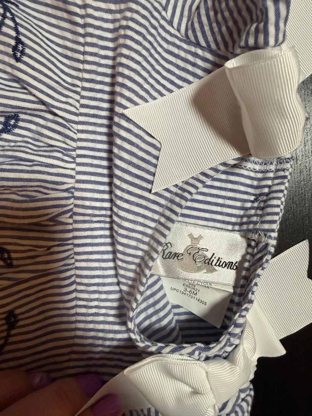 Rare Editions Infant Navy and White Set